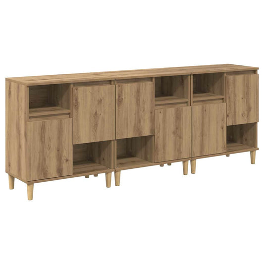 vidaXL Παραδοσιακά Πλευρικά Έπιπλα 3 pcs Artisan Oak 60 x 35 x 70 cm