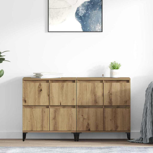 vidaXL Παραδοσιακά Πλευρικά Έπιπλα 2 pcs Artisan Oak 60 x 35 x 70 cm
