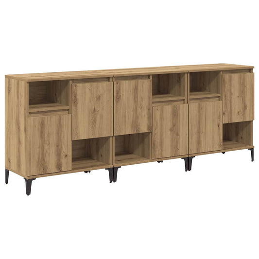 vidaXL Παραδοσιακά Πλευρικά Έπιπλα 3 pcs Artisan Oak 60 x 35 x 70 cm