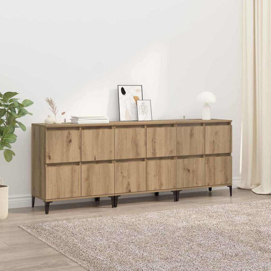 vidaXL Παραδοσιακά Πλευρικά Έπιπλα 3 pcs Artisan Oak 60 x 35 x 70 cm