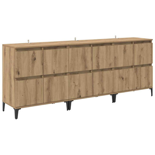vidaXL Παραδοσιακά Πλευρικά Έπιπλα 3 pcs Artisan Oak 60 x 35 x 70 cm