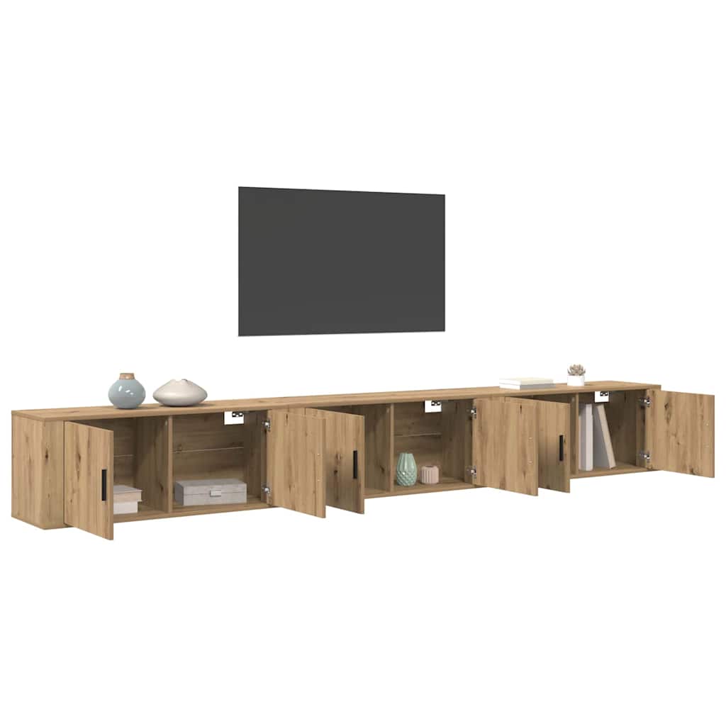vidaXL Σετ Βαθμιδωτών Ντουλαπιών Τηλεόρασης 3 pcs Artisan Oak