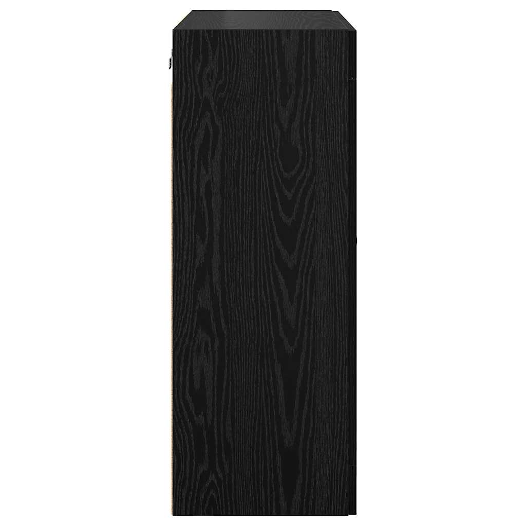 vidaXL Ντουλάπα τοίχου Επιτοίχιο 2 pcs Μαύρη Οξυά 69,5 x 34 x 90 εκ.