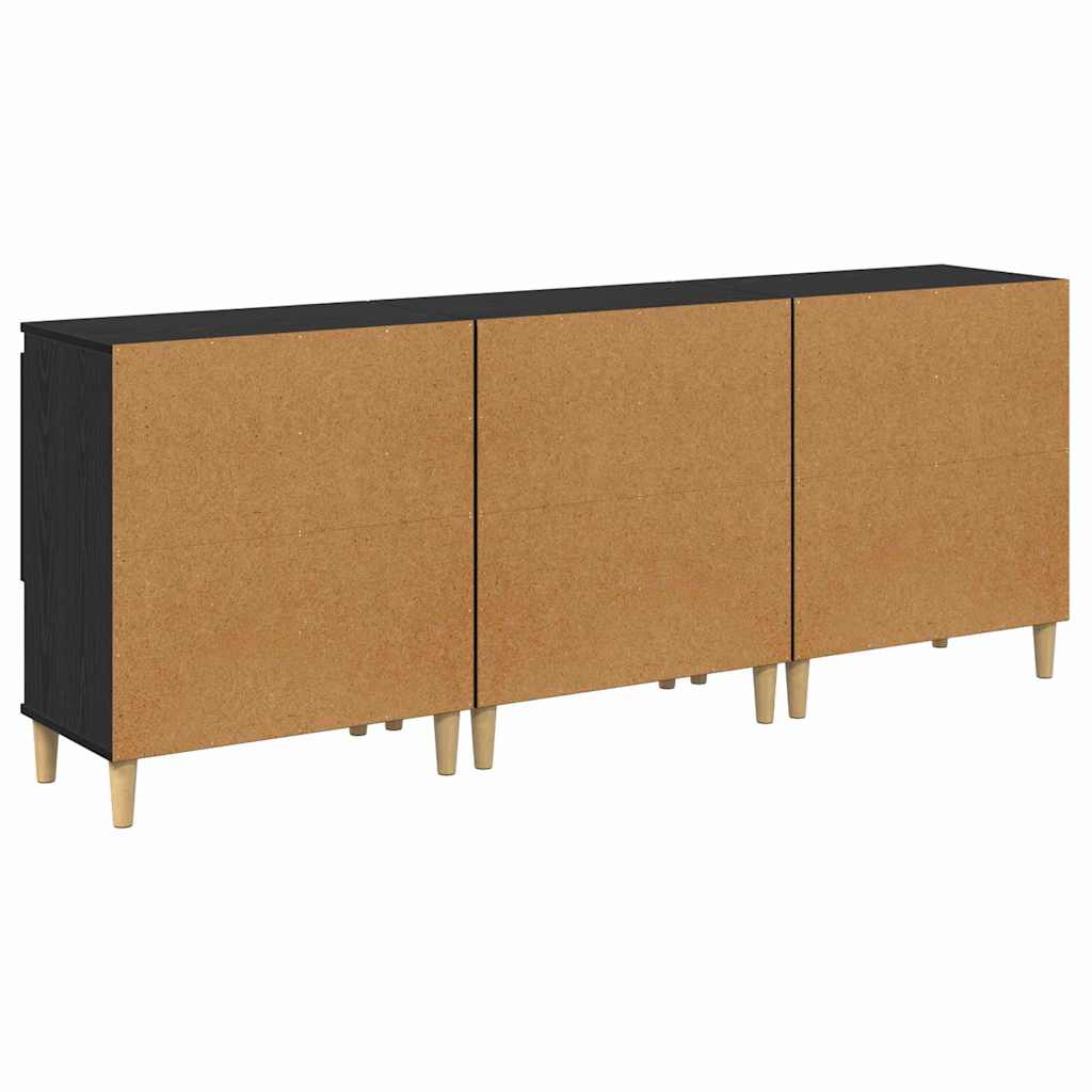 vidaXL Παραδοσιακά Πλευρικά Έπιπλα 3 pcs Μαύρη Οξυά 60 x 35 x 70 cm