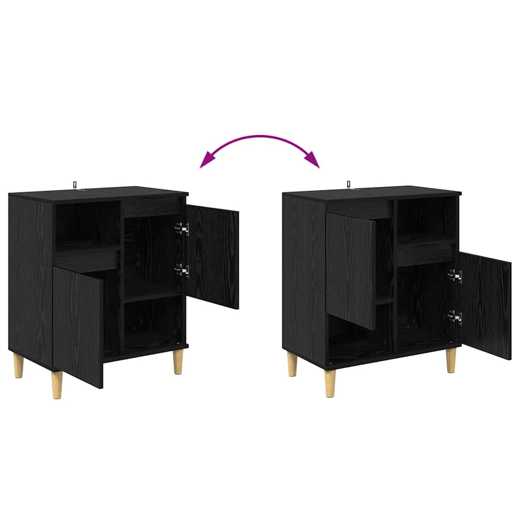 vidaXL Παραδοσιακά Πλευρικά Έπιπλα 3 pcs Μαύρη Οξυά 60 x 35 x 70 cm