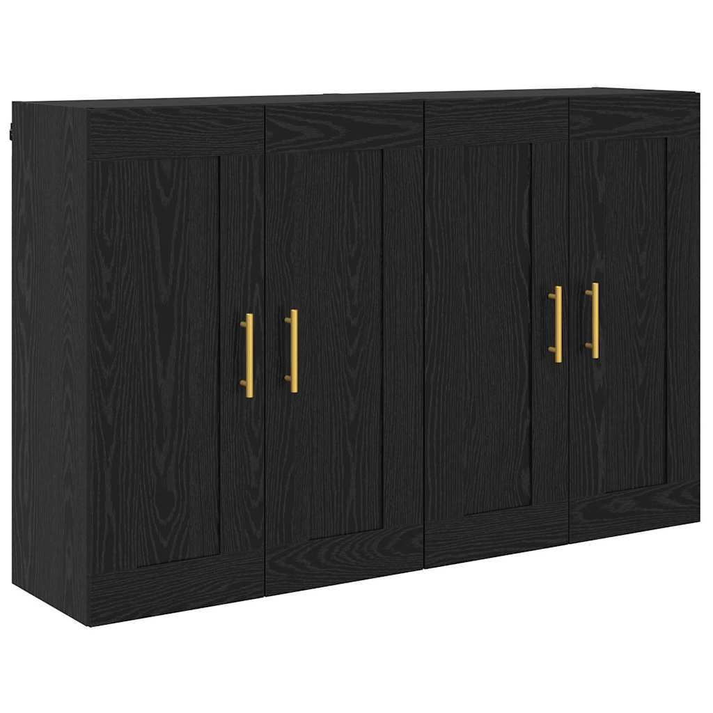 vidaXL Ντουλάπα τοίχου Επιτοίχιο 2 pcs Μαύρη Οξυά 69,5 x 34 x 90 εκ.