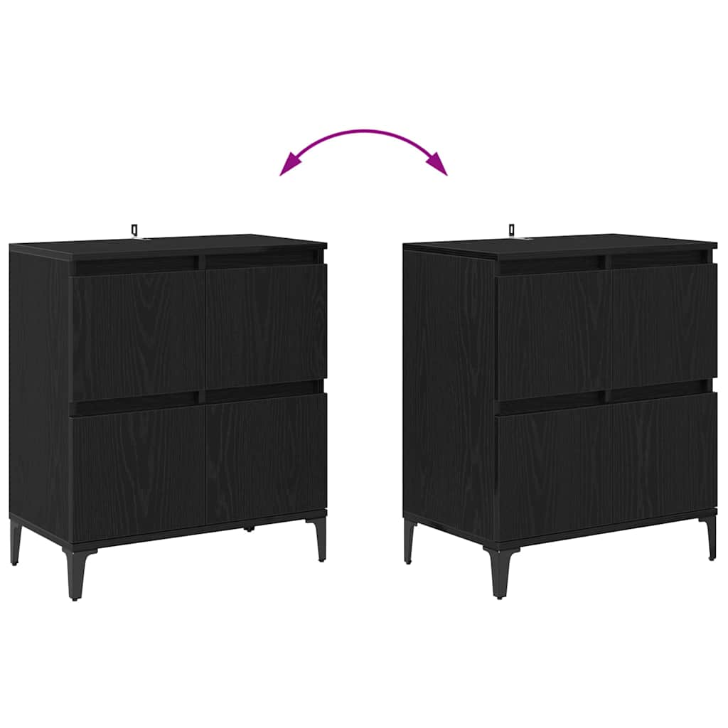 vidaXL Παραδοσιακά Πλευρικά Έπιπλα 3 pcs Μαύρη Οξυά 60 x 35 x 70 cm
