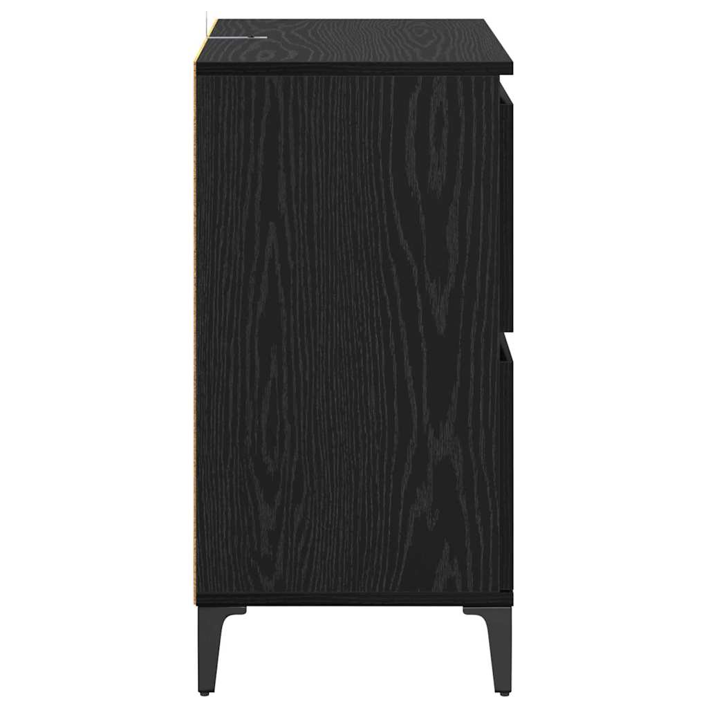 vidaXL Παραδοσιακά Πλευρικά Έπιπλα 3 pcs Μαύρη Οξυά 60 x 35 x 70 cm