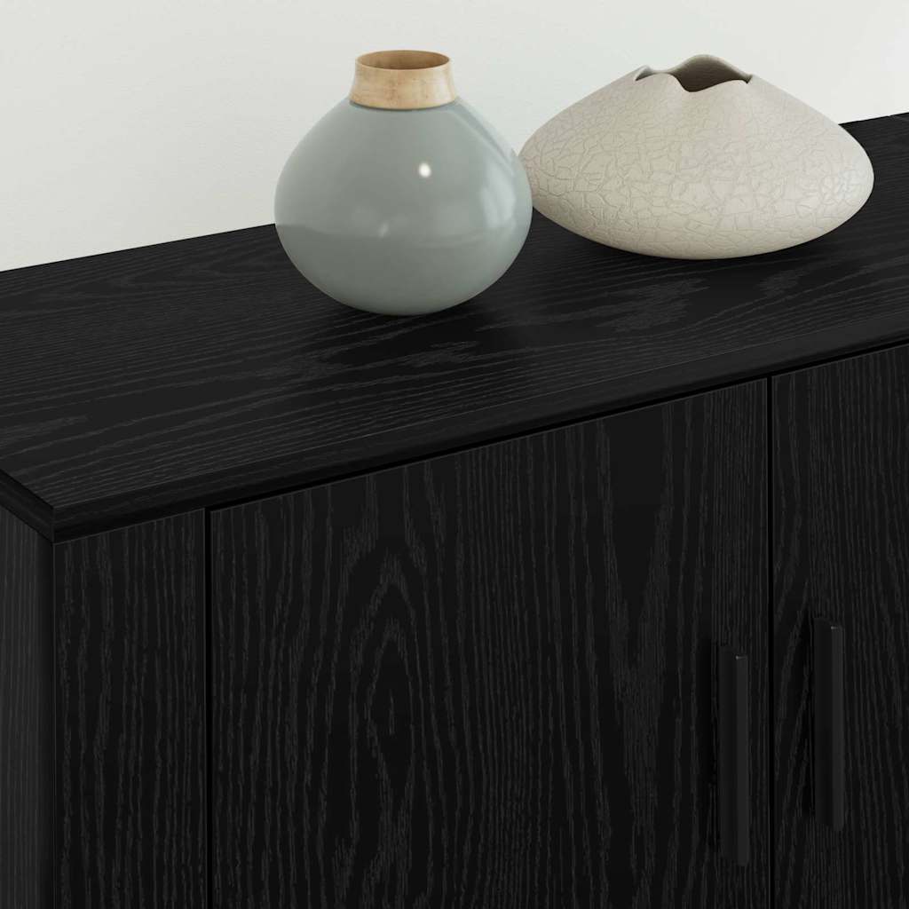 vidaXL Σετ Βαθμιδωτών Ντουλαπιών Τηλεόρασης Επιτοίχιο 3 pcs Μαύρη Οξυά