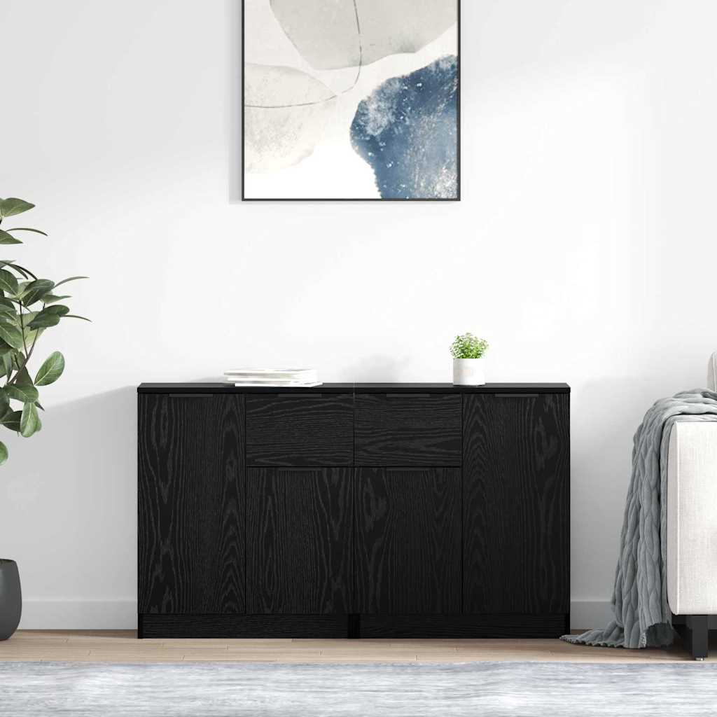 vidaXL Παραδοσιακά Πλευρικά Έπιπλα 2 pcs Μαύρη Οξυά 60 x 30 x 70 εκ.