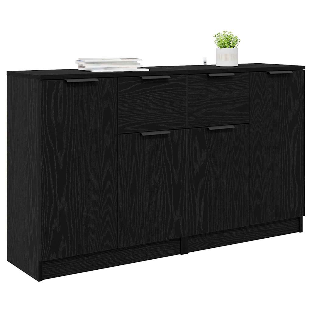 vidaXL Παραδοσιακά Πλευρικά Έπιπλα 2 pcs Μαύρη Οξυά 60 x 30 x 70 εκ.