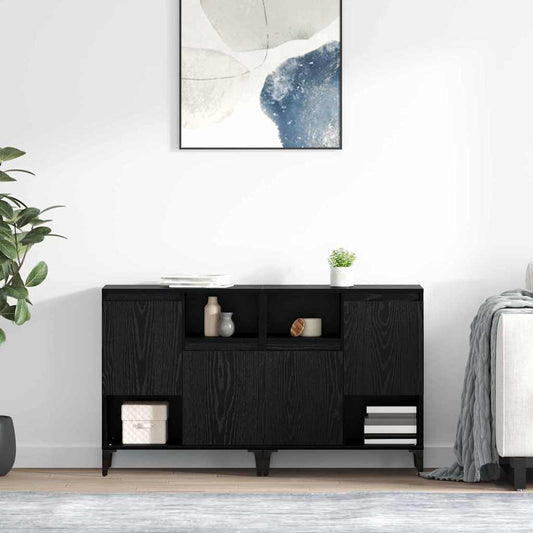 vidaXL Παραδοσιακά Πλευρικά Έπιπλα 2 pcs Μαύρη Οξυά 60 x 35 x 70 cm