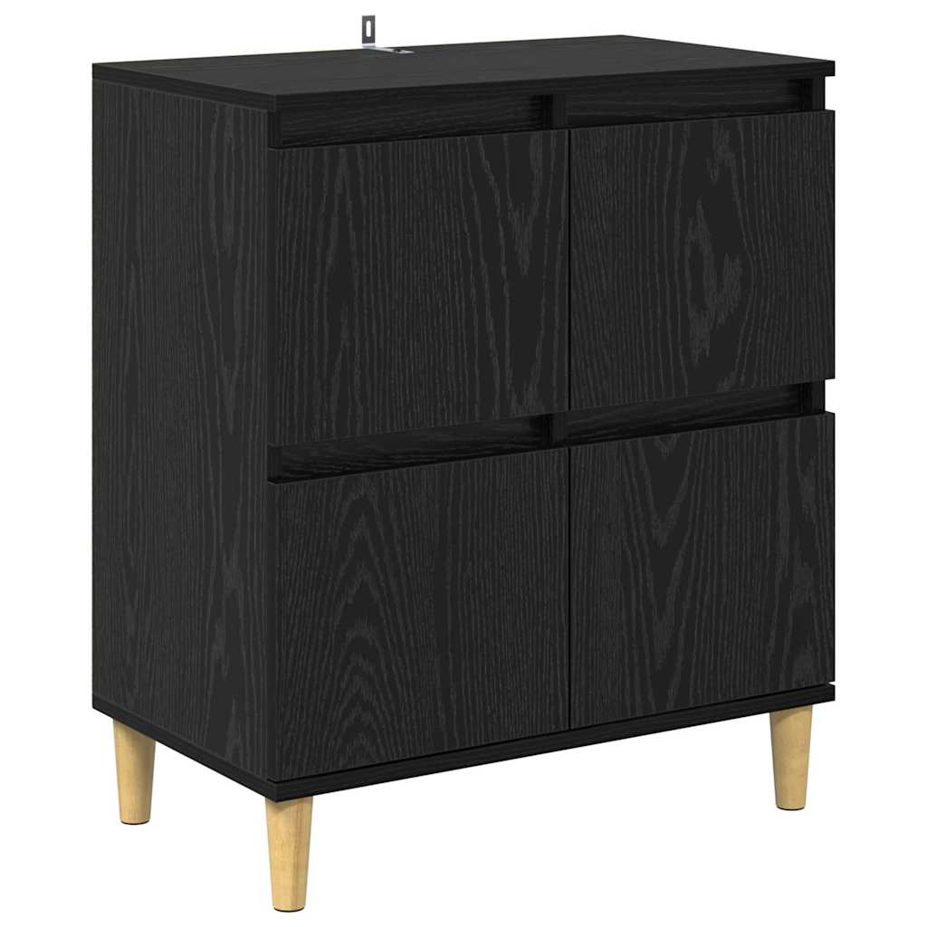 vidaXL Παραδοσιακά Πλευρικά Έπιπλα 2 pcs Μαύρη Οξυά 60 x 35 x 70 cm