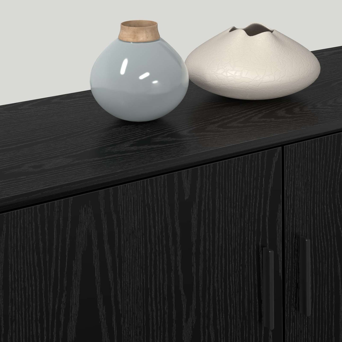 vidaXL Σετ Βαθμιδωτών Ντουλαπιών Τηλεόρασης Επιτοίχιο 2 pcs Μαύρη Οξυά