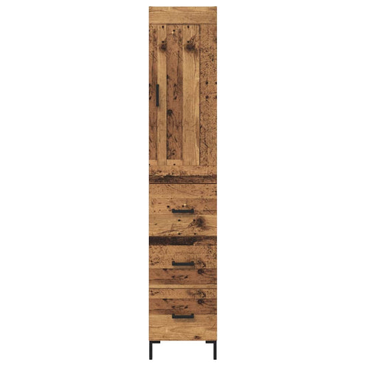 vidaXL Highboard Παλιό Ξύλο 34,5 x 34 x 180 εκ. Επεξεργασμένο ξύλο