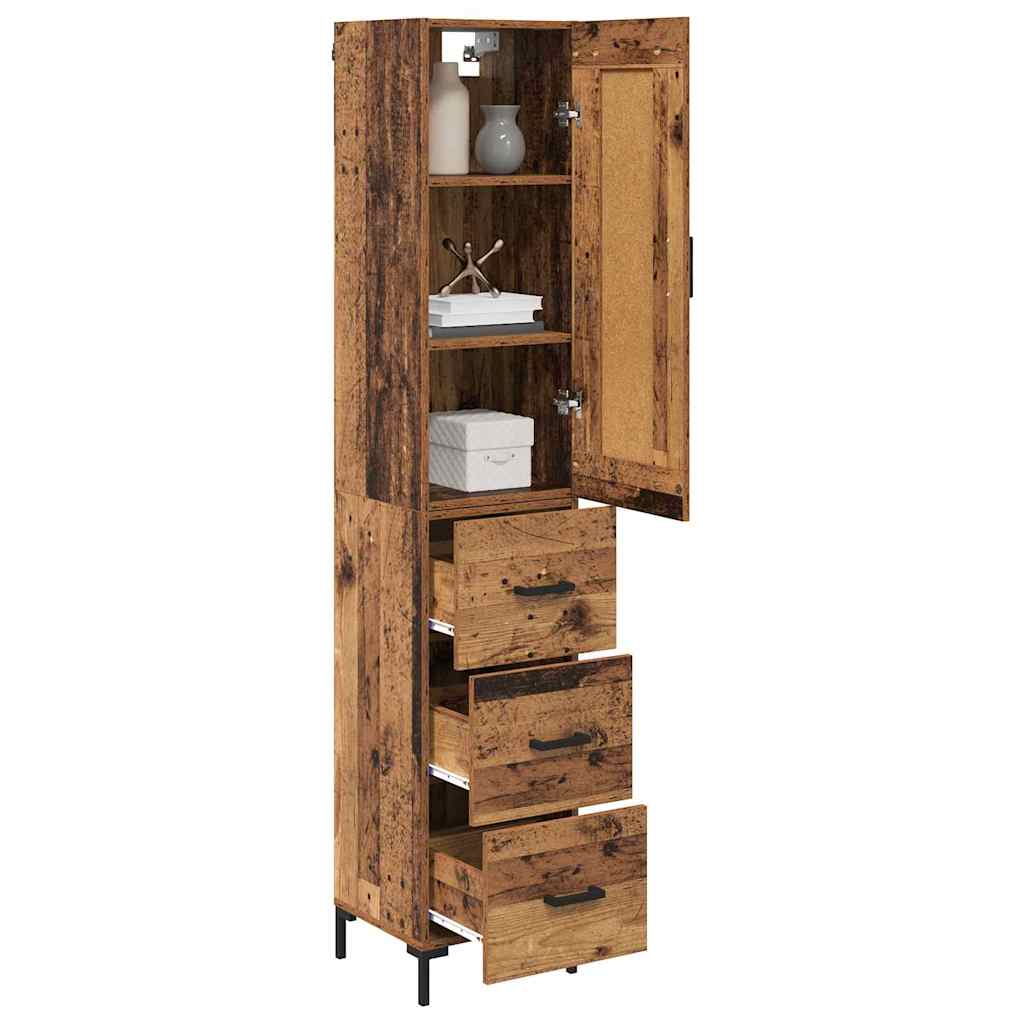 vidaXL Highboard Παλιό Ξύλο 34,5 x 34 x 180 εκ. Επεξεργασμένο ξύλο