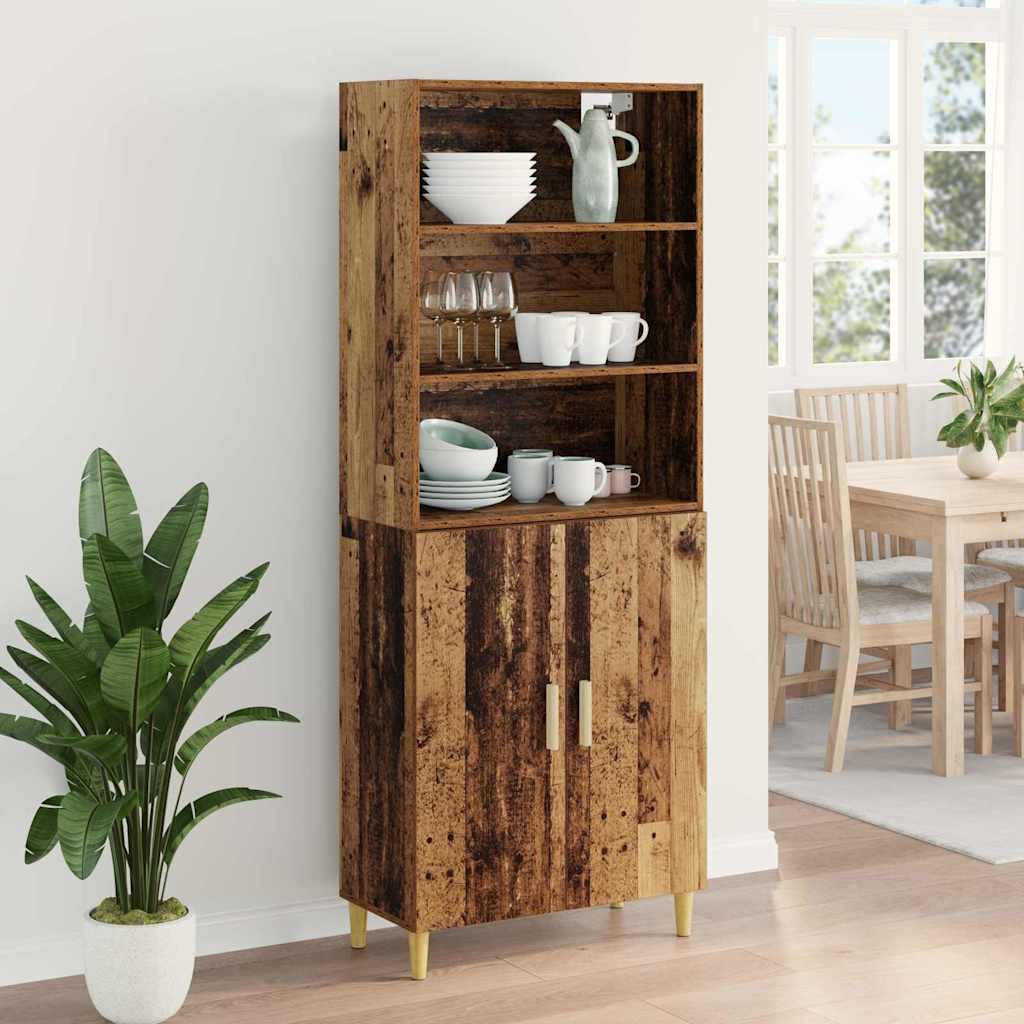 vidaXL Highboard Παλιό Ξύλο 69,5 x 32,5 x 180 εκ Επεξεργασμένο ξύλο