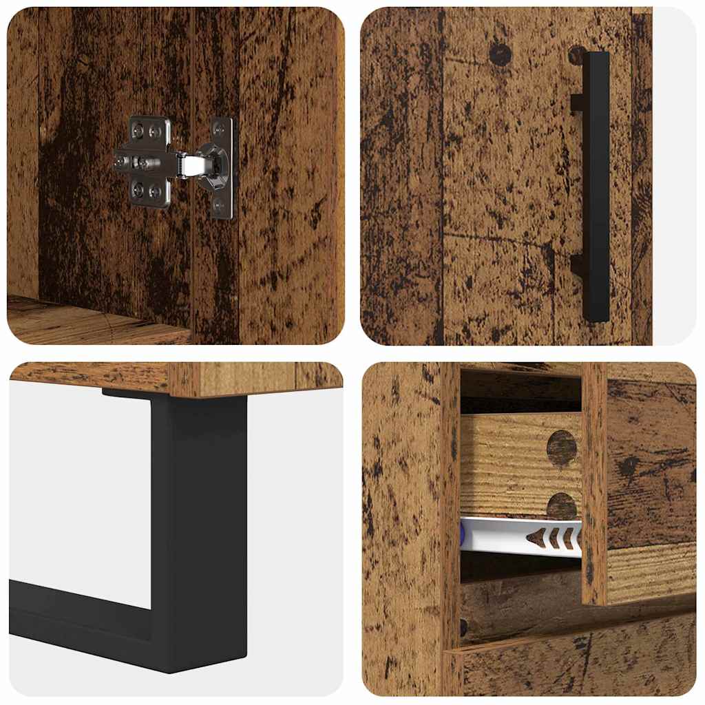 vidaXL Highboard Παλιό ξύλο 69,5 x 34 x 180 εκ. Επεξεργασμένο ξύλο