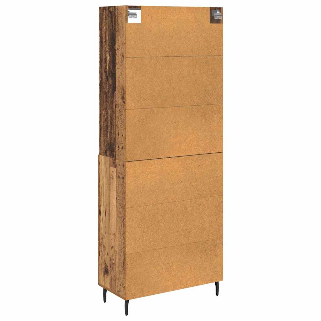 vidaXL Highboard με συρτάρι 2 pcs Παλιό Ξύλο Επεξεργασμένο ξύλο