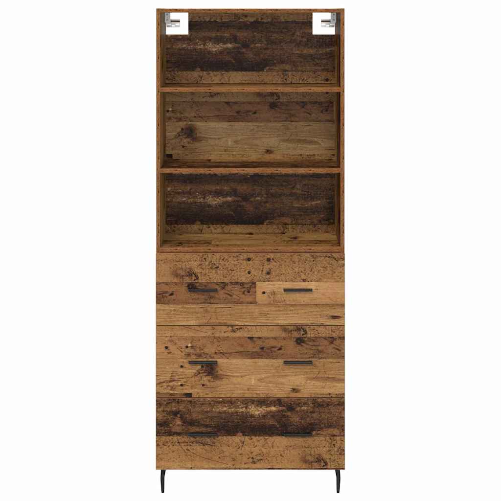 vidaXL Highboard με συρτάρι 2 pcs Παλιό Ξύλο Επεξεργασμένο ξύλο