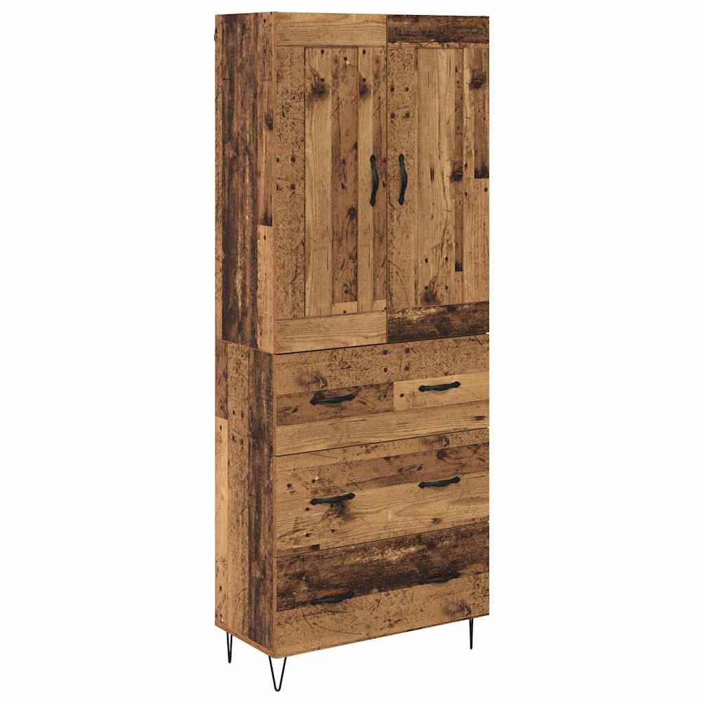 vidaXL Highboard Παλιό Ξύλο 69,5 x 34 x 180 εκ. Επεξεργασμένο Ξύλο