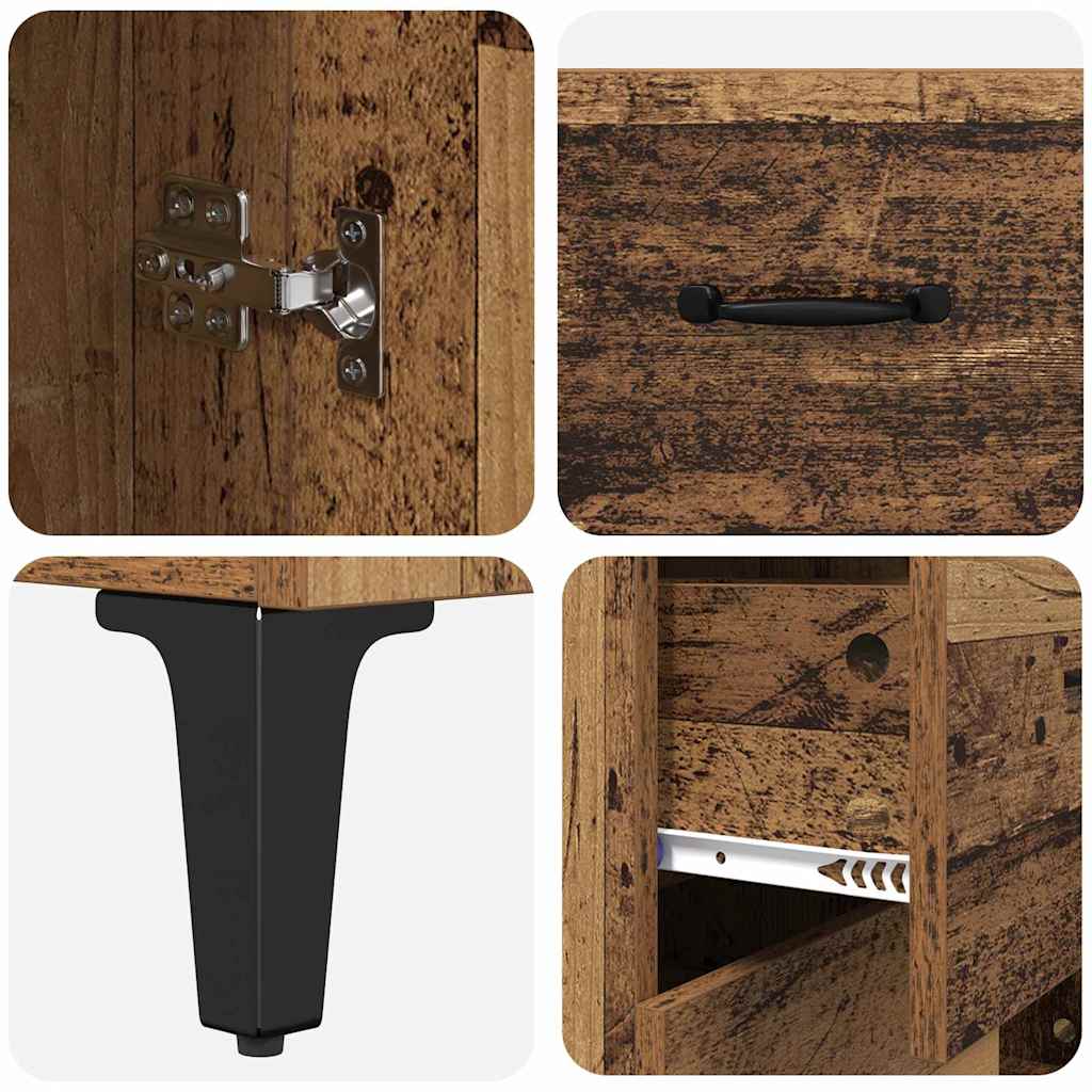 vidaXL Highboard Παλιό Ξύλο 69,5 x 34 x 180 εκ. Επεξεργασμένο ξύλο