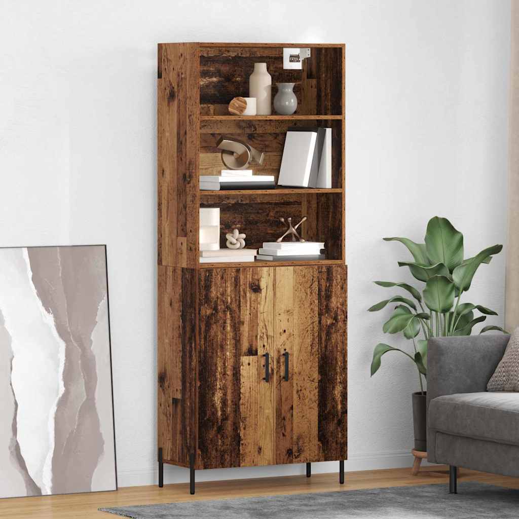 vidaXL Highboard Παλιό Ξύλο 69,5 x 32,5 x 180 εκ Επεξεργασμένο ξύλο