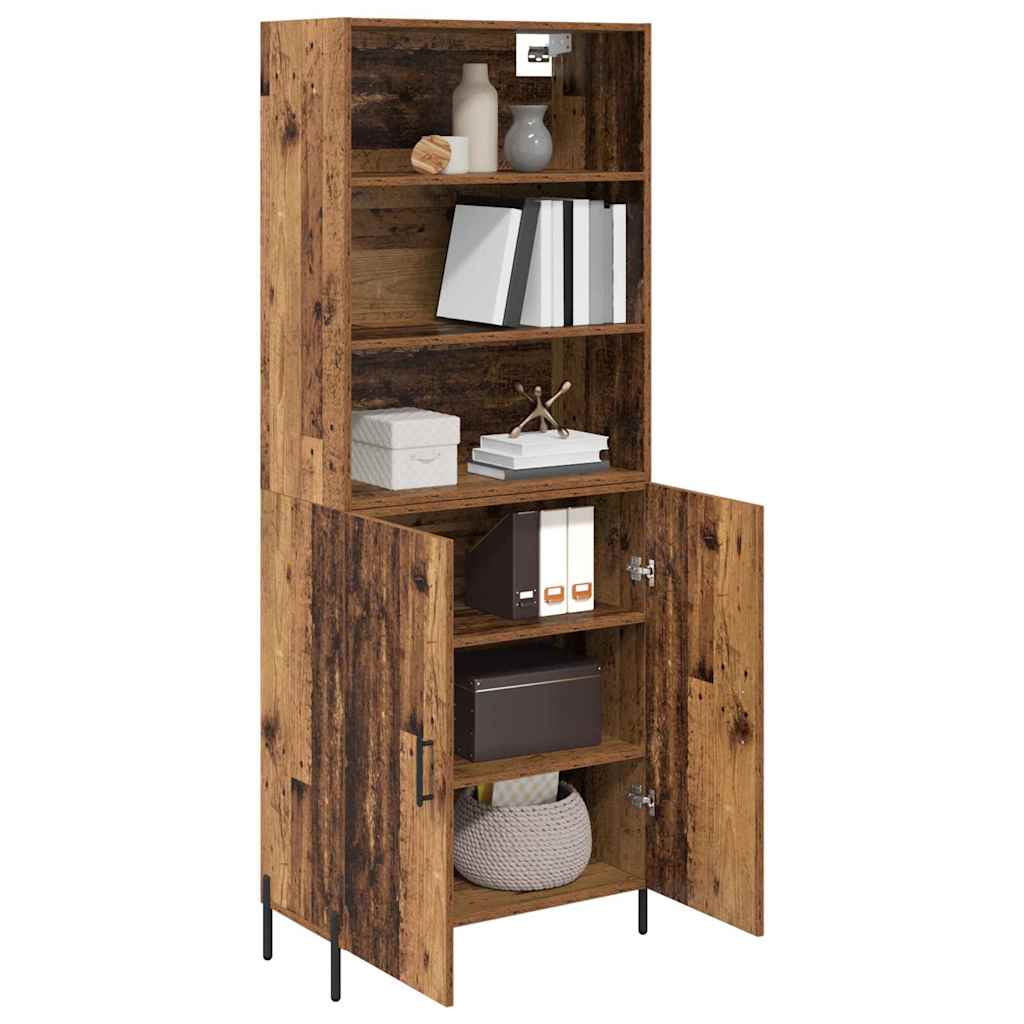 vidaXL Highboard Παλιό Ξύλο 69,5 x 32,5 x 180 εκ Επεξεργασμένο ξύλο