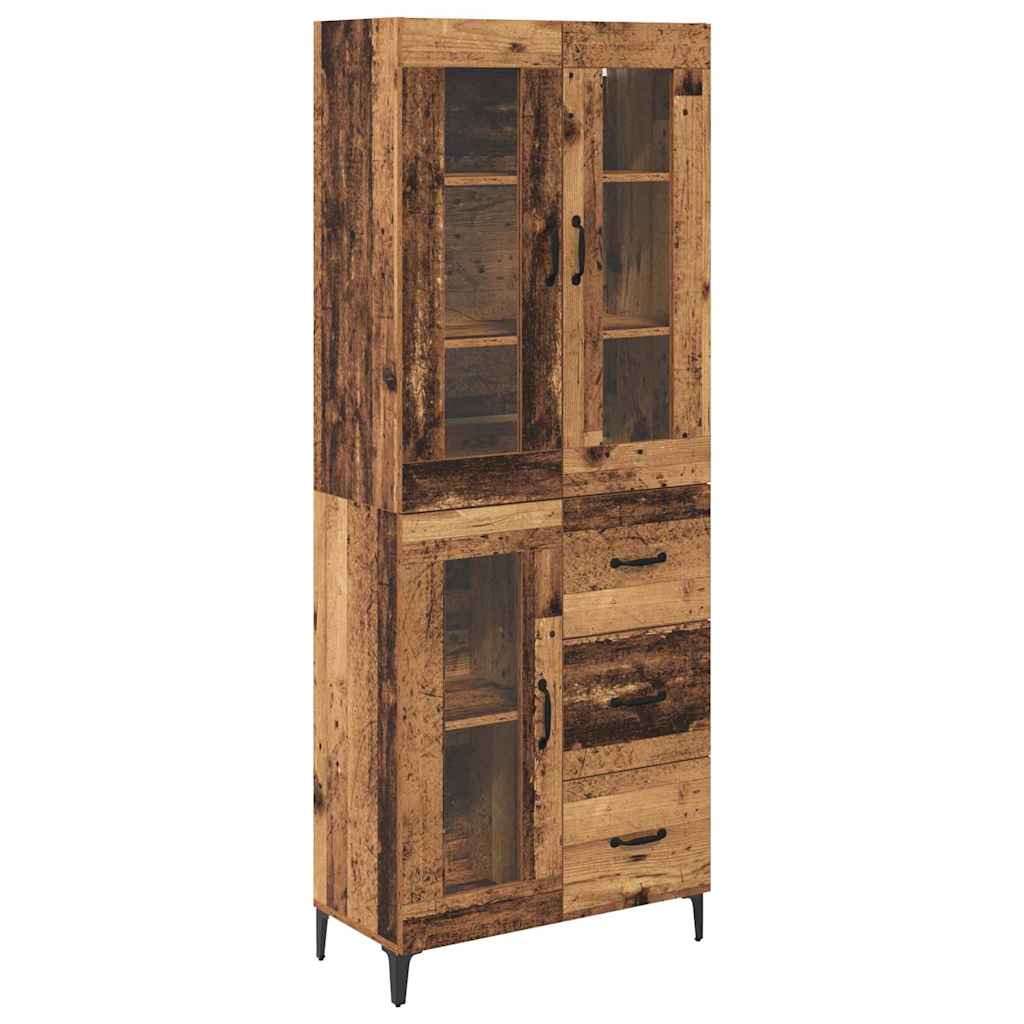 vidaXL Highboard Παλιό Ξύλο 69,5 x 34 x 180 εκ. Επεξεργασμένο ξύλο