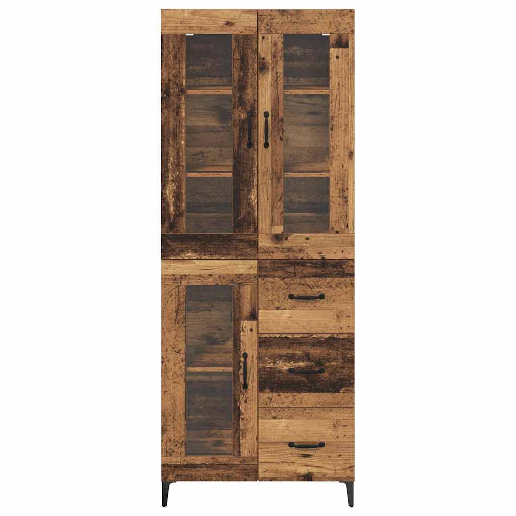 vidaXL Highboard Παλιό Ξύλο 69,5 x 34 x 180 εκ. Επεξεργασμένο ξύλο