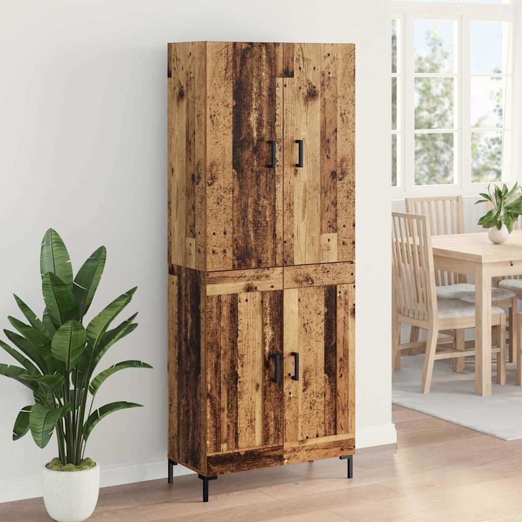 vidaXL Highboard Παλιό Ξύλο 69,5 x 34 x 180 εκ. Επεξεργασμένο ξύλο
