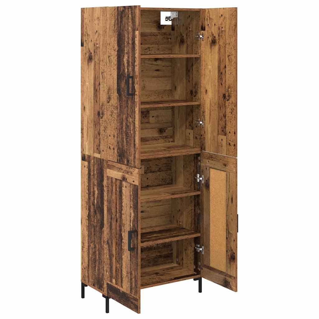 vidaXL Highboard Παλιό Ξύλο 69,5 x 34 x 180 εκ. Επεξεργασμένο ξύλο