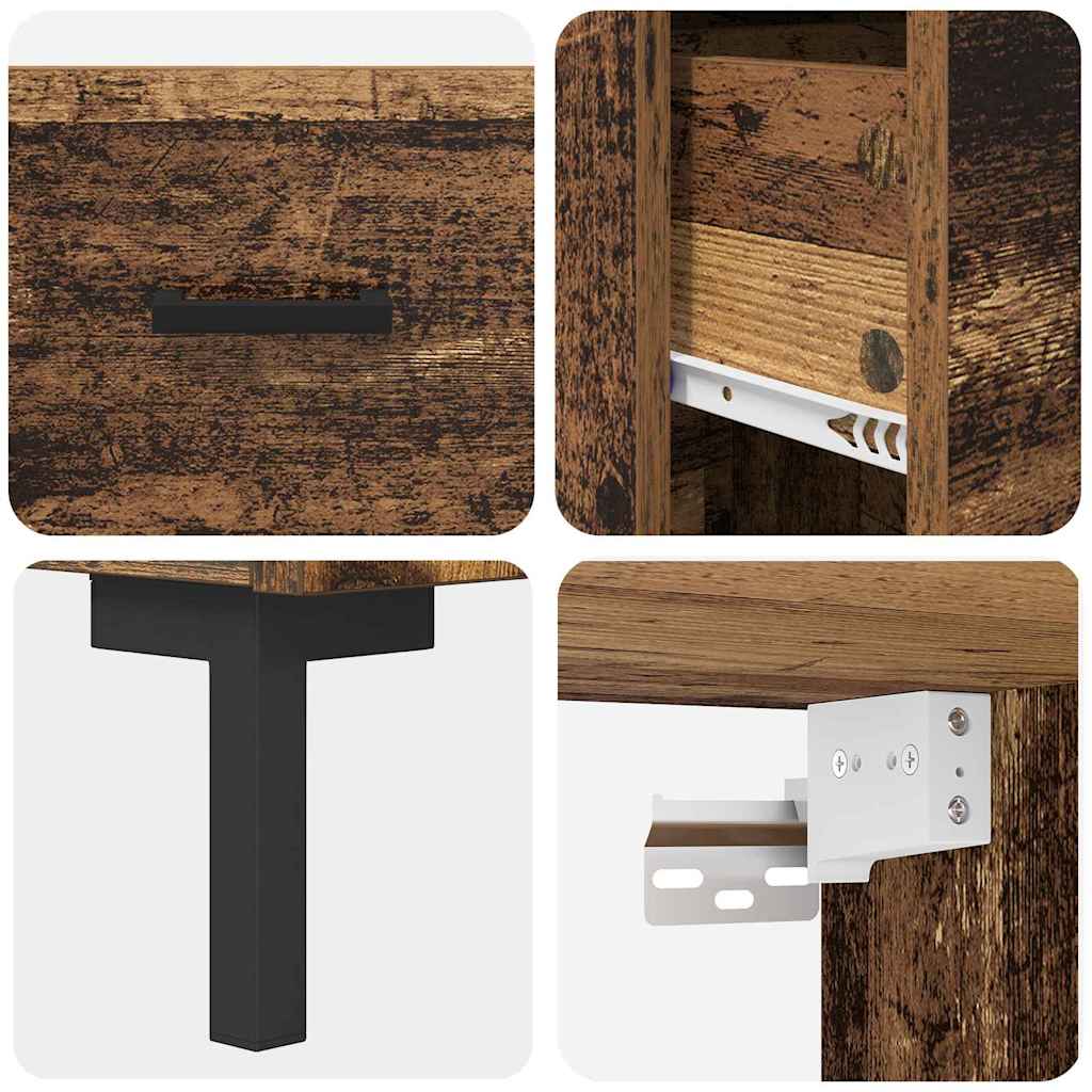 vidaXL Highboard Παλιό ξύλο 69,5 x 34 x 180 εκ. Επεξεργασμένο ξύλο