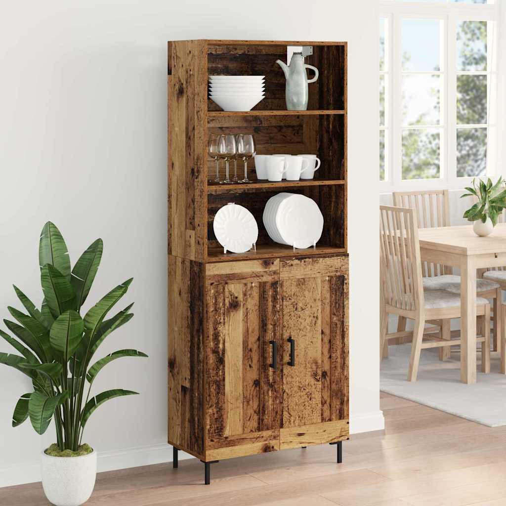 vidaXL Highboard Παλιό ξύλο 69,5 x 34 x 180 εκ. Επεξεργασμένο ξύλο