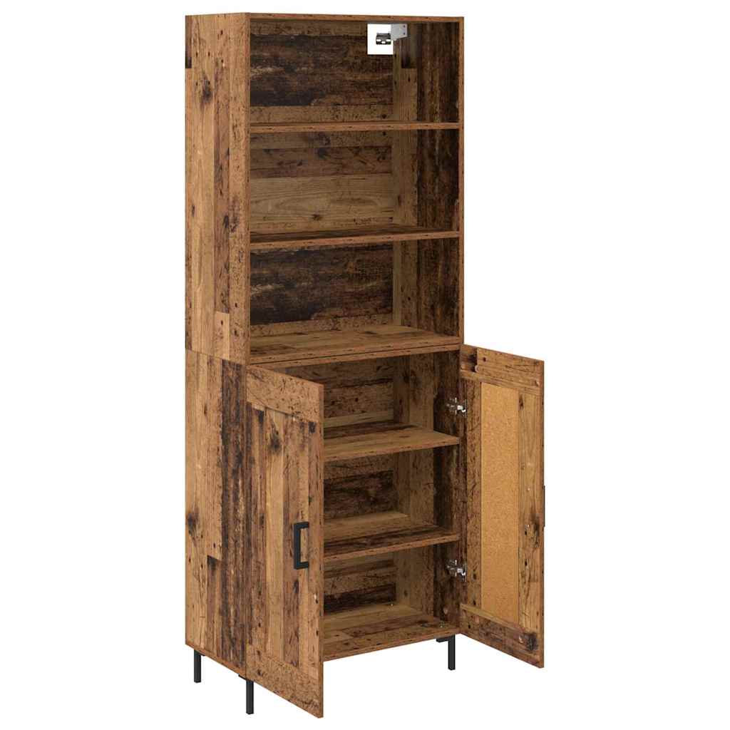 vidaXL Highboard Παλιό ξύλο 69,5 x 34 x 180 εκ. Επεξεργασμένο ξύλο