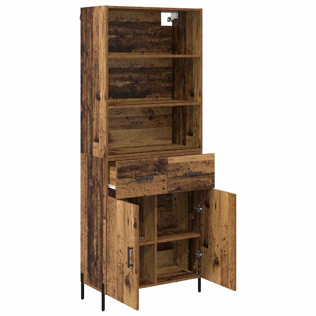 vidaXL Highboard Παλιό Ξύλο 69,5 x 32,5 x 180 εκ Επεξεργασμένο ξύλο