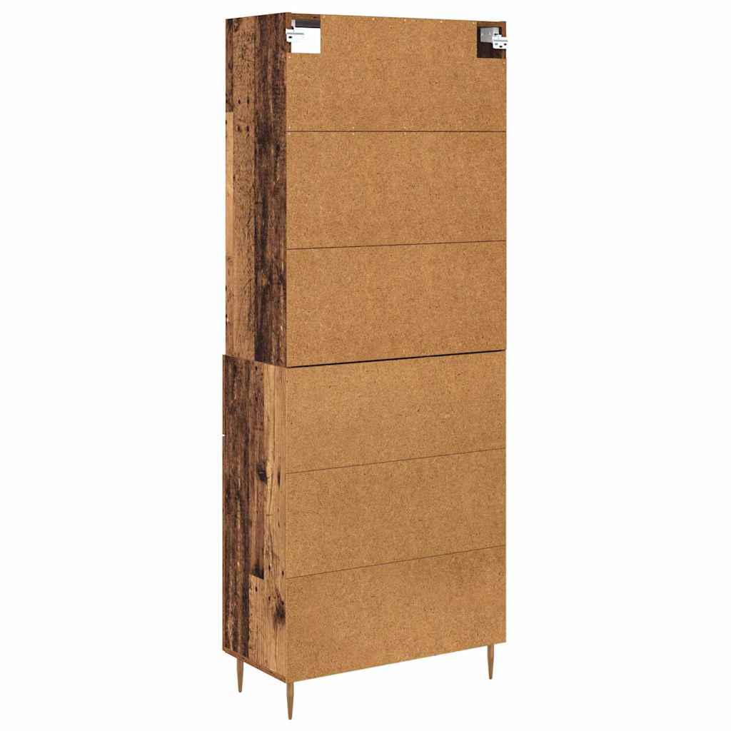 vidaXL Highboard Παλιό ξύλο 69,5 x 34 x 180 εκ. Επεξεργασμένο ξύλο