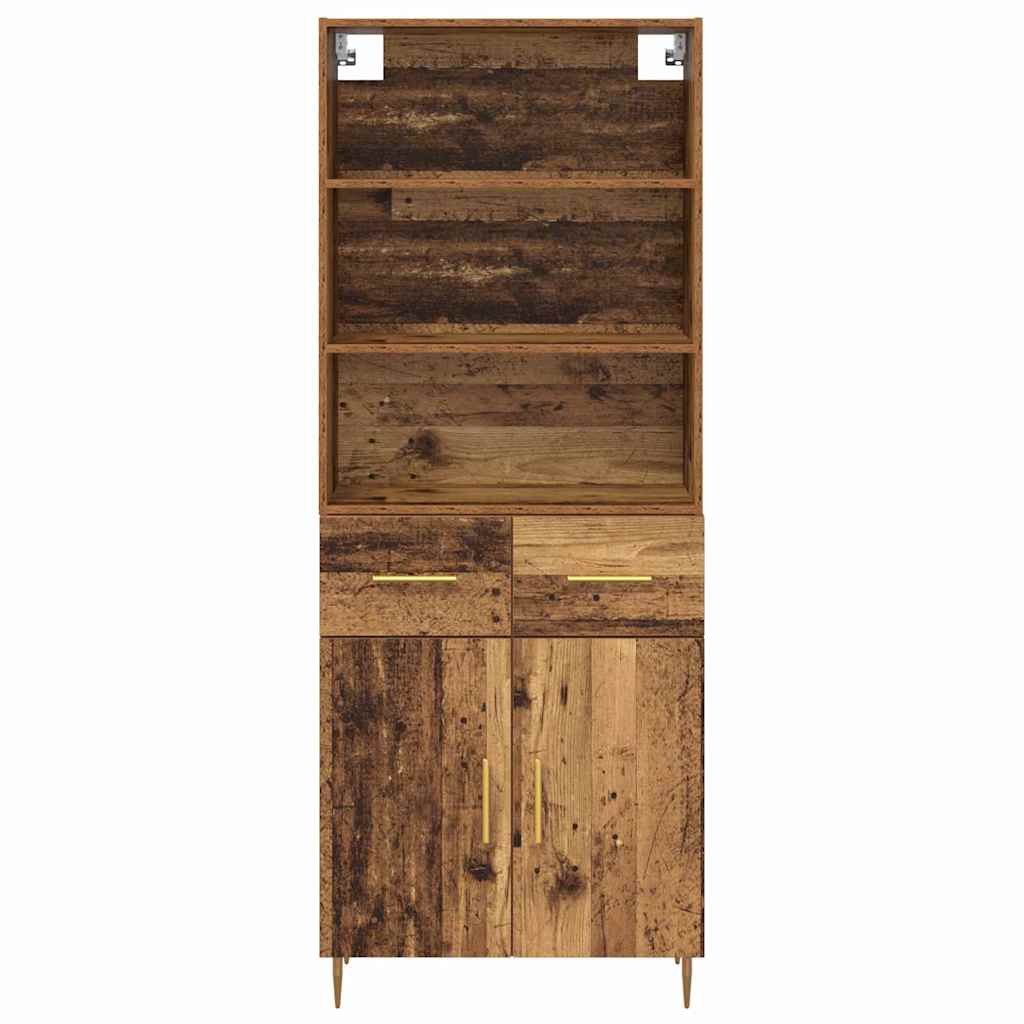 vidaXL Highboard Παλιό ξύλο 69,5 x 34 x 180 εκ. Επεξεργασμένο ξύλο