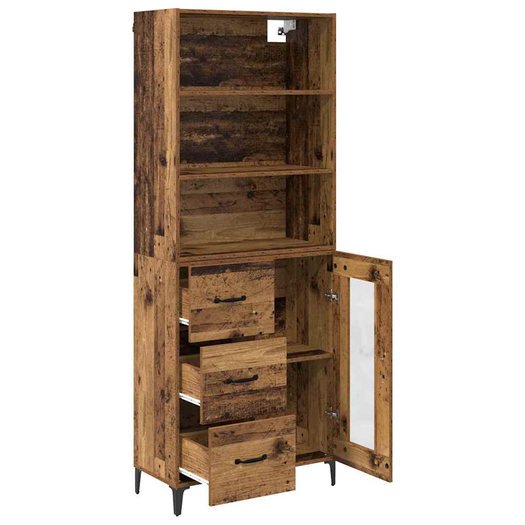 vidaXL Highboard Παλιό Ξύλο 69,5 x 34 x 180 εκ. Επεξεργασμένο ξύλο