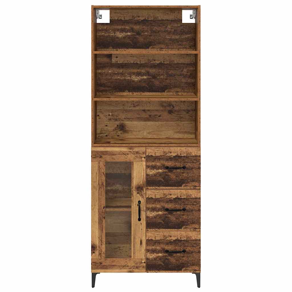vidaXL Highboard Παλιό Ξύλο 69,5 x 34 x 180 εκ. Επεξεργασμένο ξύλο