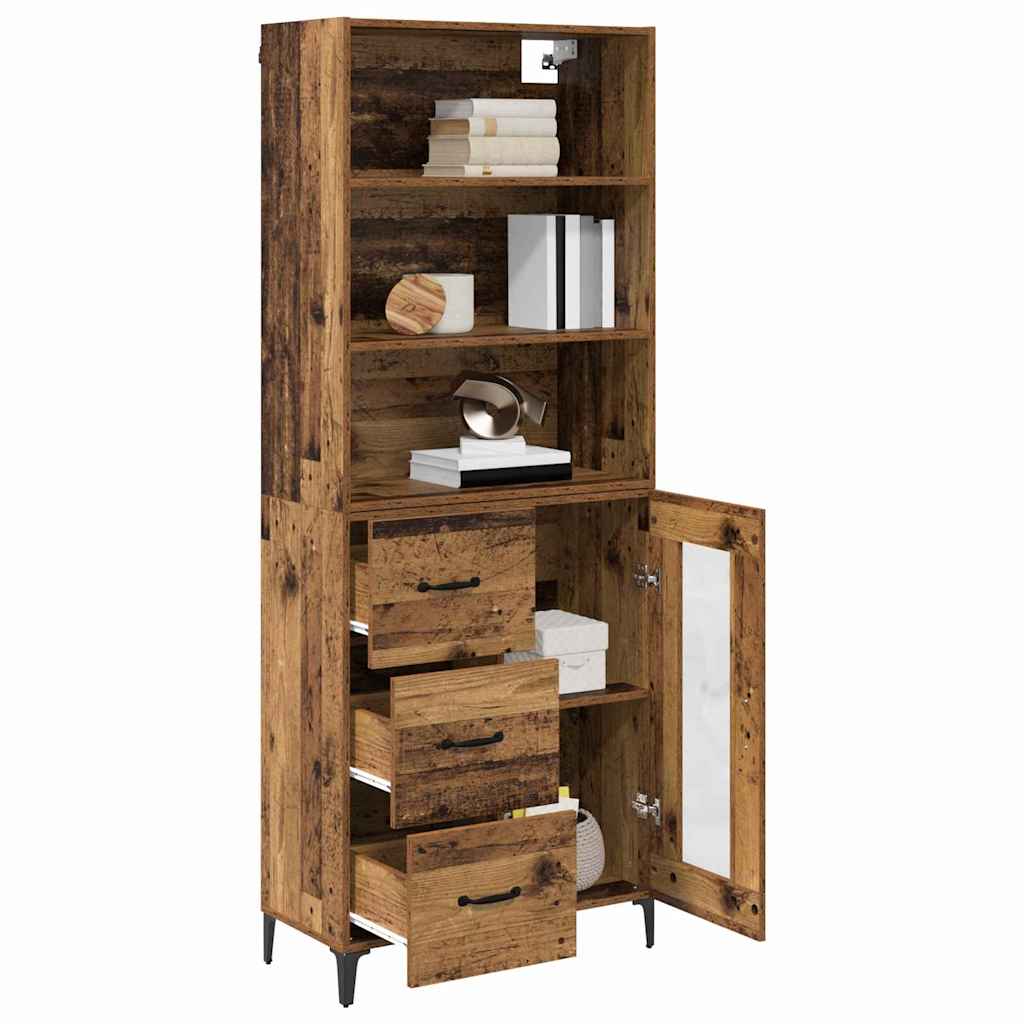 vidaXL Highboard Παλιό Ξύλο 69,5 x 34 x 180 εκ. Επεξεργασμένο ξύλο