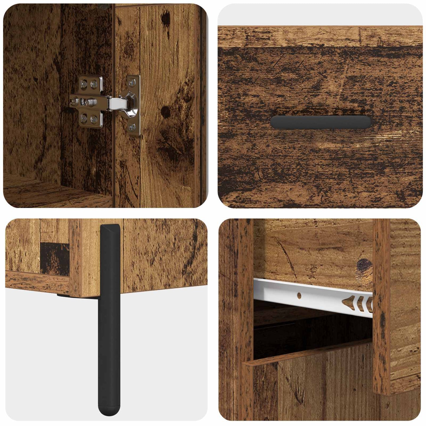 vidaXL Highboard Παλιό Ξύλο 69,5 x 34 x 180 εκ. Επεξεργασμένο ξύλο