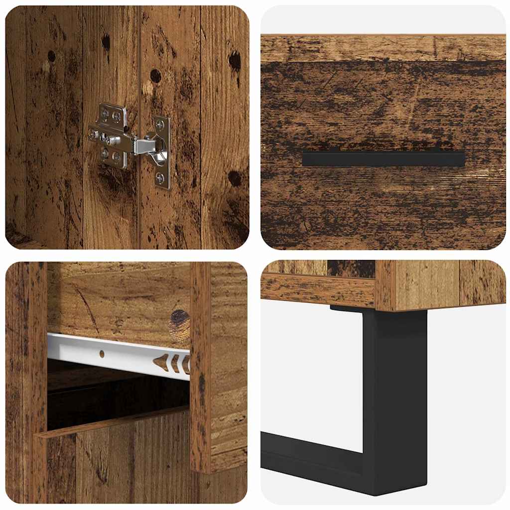 vidaXL Highboard Παλιό ξύλο 69,5 x 34 x 180 εκ. Επεξεργασμένο ξύλο