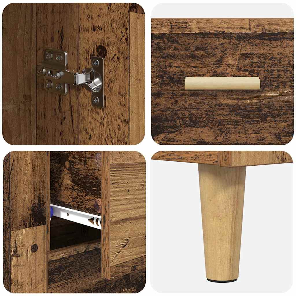 vidaXL Highboard Παλιό Ξύλο 69,5 x 34 x 180 εκ. Επεξεργασμένο ξύλο