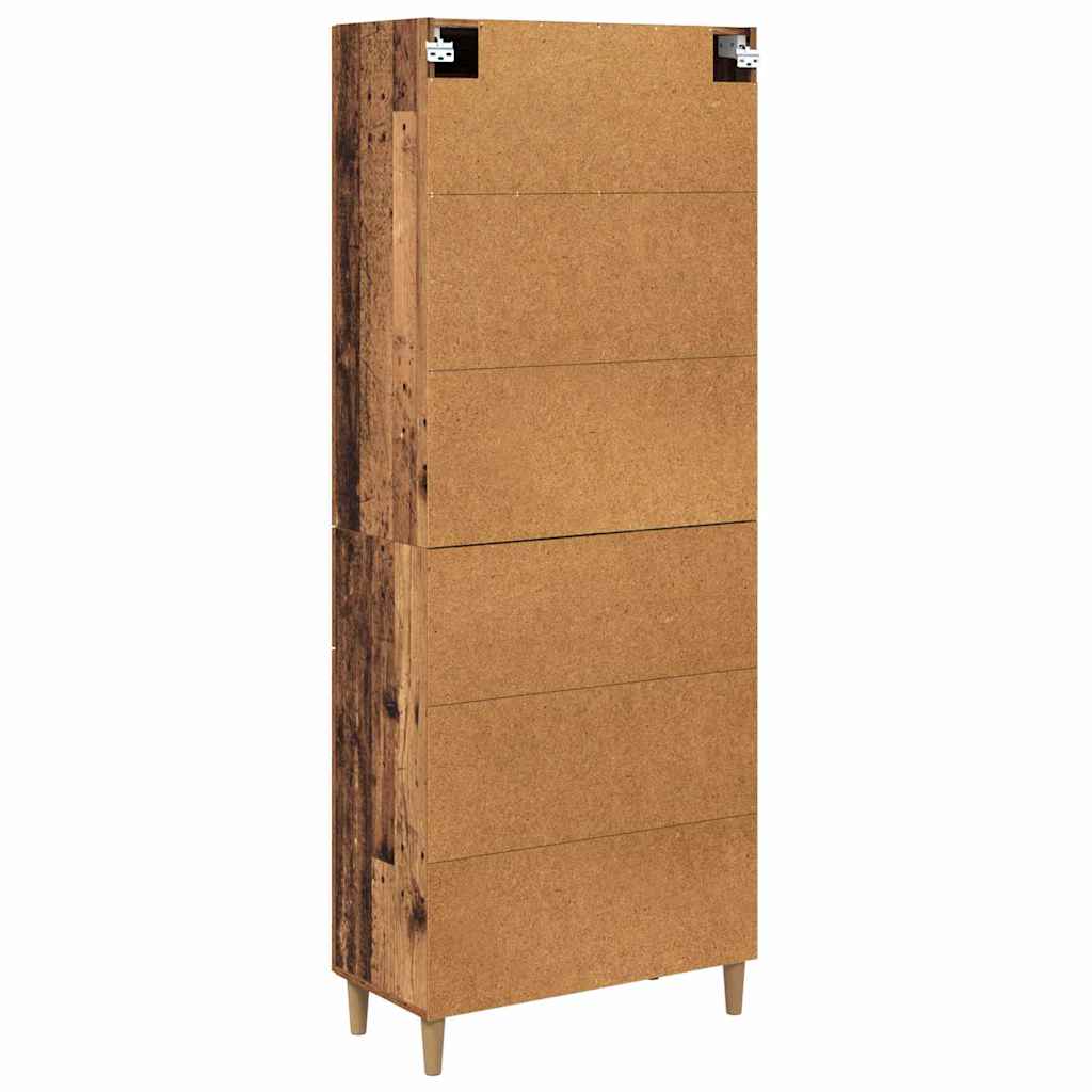 vidaXL Highboard Παλιό Ξύλο 69,5 x 34 x 180 εκ. Επεξεργασμένο ξύλο