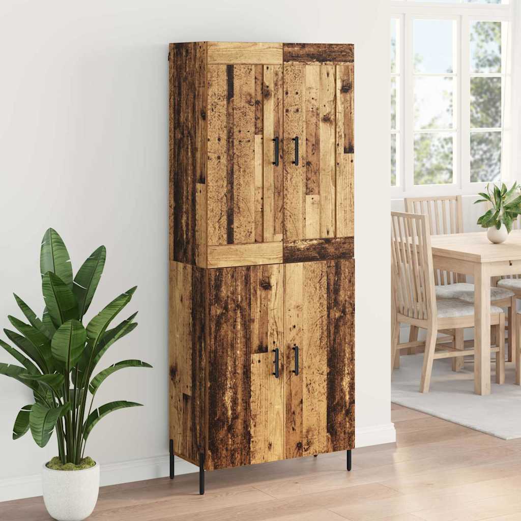 vidaXL Highboard 2 τμχ. Παλιό Ξύλο 69,5 x 34 x 180 εκ.