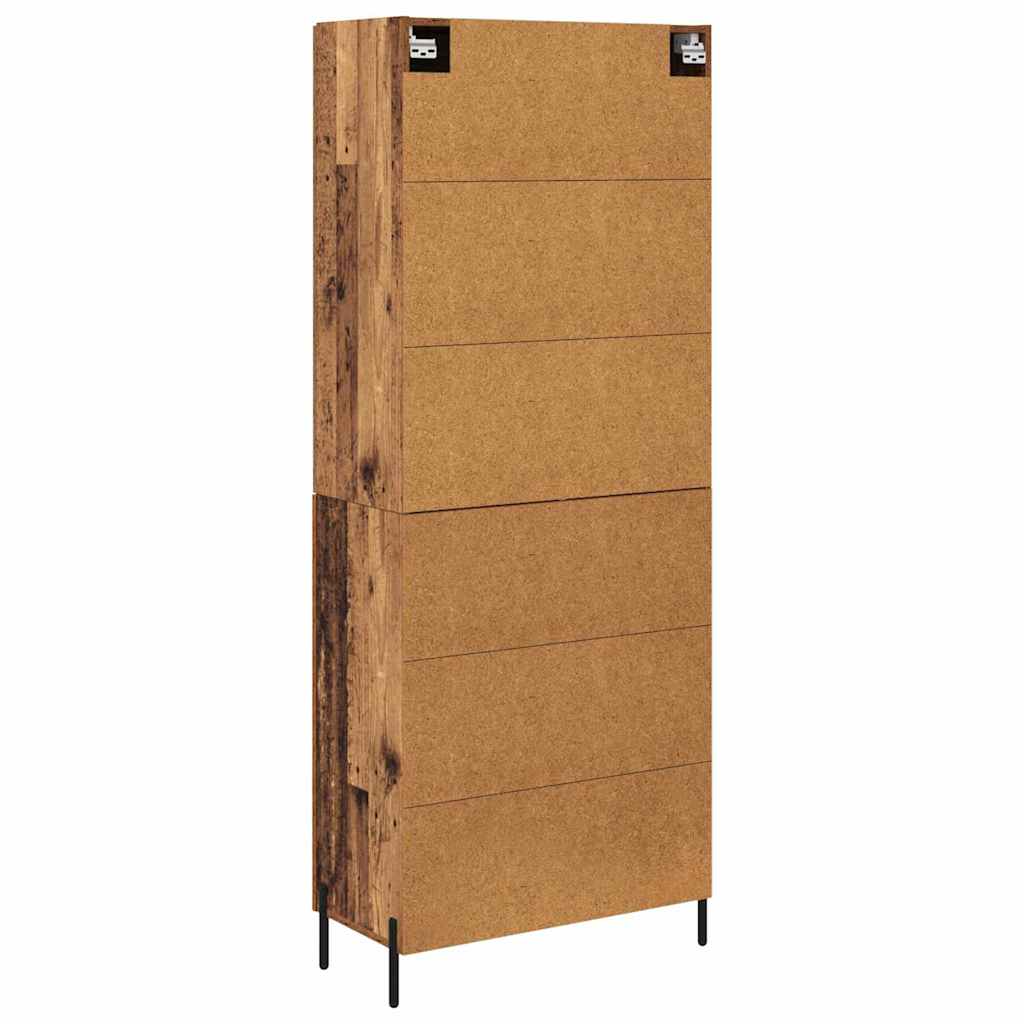 vidaXL Highboard 2 τμχ. Παλιό Ξύλο 69,5 x 34 x 180 εκ.