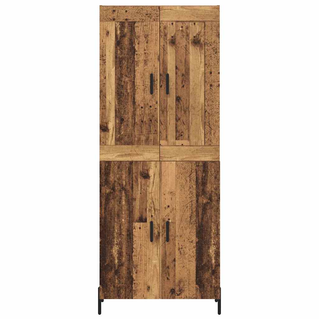 vidaXL Highboard 2 τμχ. Παλιό Ξύλο 69,5 x 34 x 180 εκ.