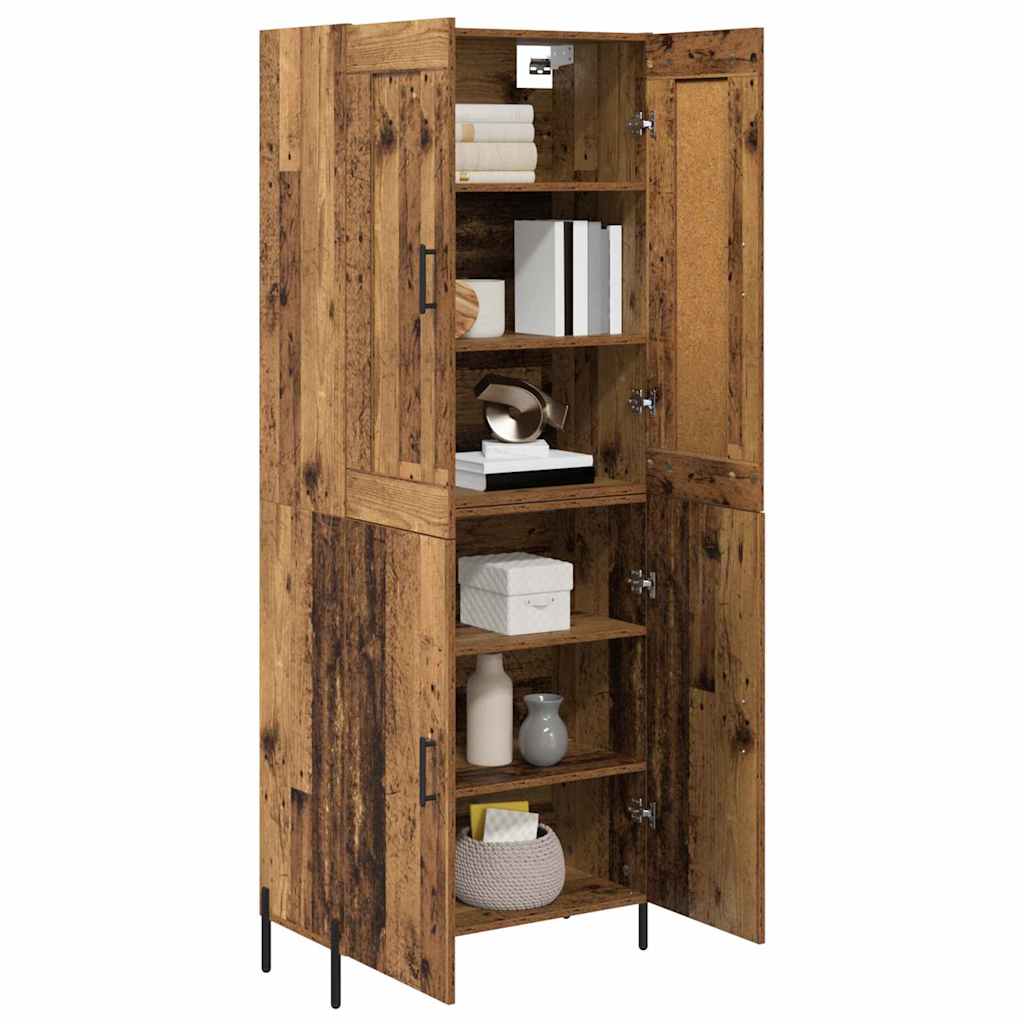 vidaXL Highboard 2 τμχ. Παλιό Ξύλο 69,5 x 34 x 180 εκ.