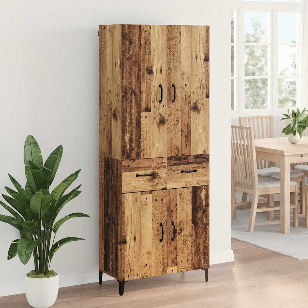 vidaXL Highboard Παλιό Ξύλο 69,5 x 34 x 180 εκ. Επεξεργασμένο ξύλο